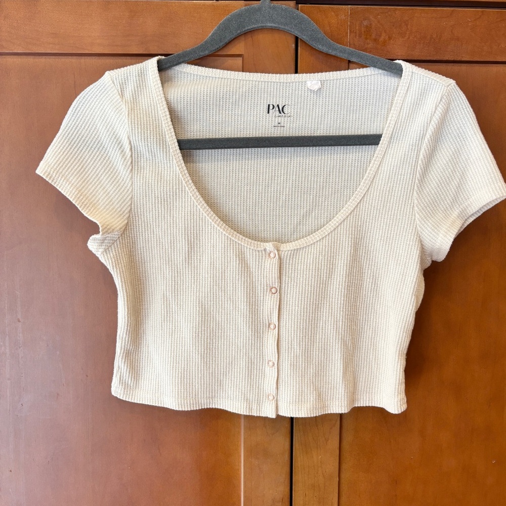 PacSun Cropped Button Short Sleeve Tee
